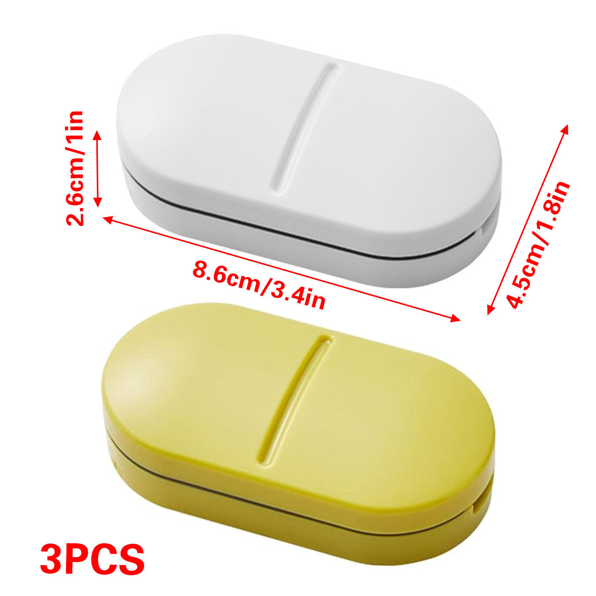 3PCS Tablet Cutter Pill Splitter Portable Medicine Box Pill Organizer ...